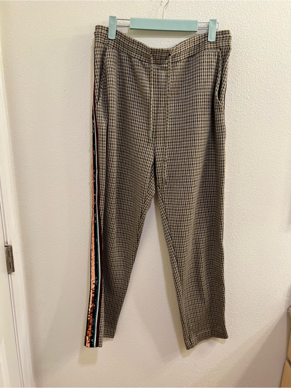 Anthropologie Maeve Bettie Tapered Sequin Pants - Picture 2 of 5